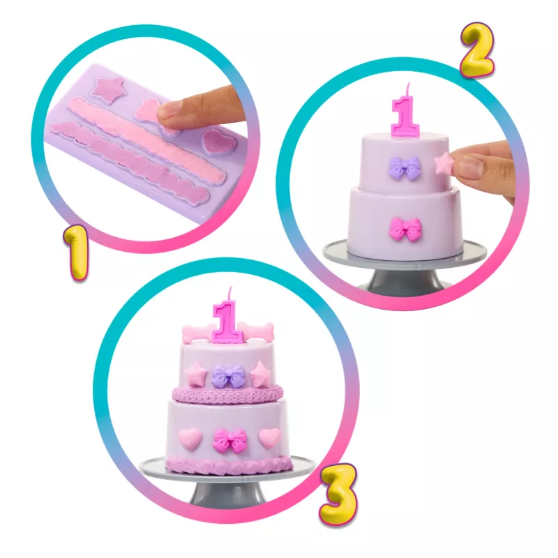 Barbie Party Unboxed Pet Birthday Series boneca e acessórios, conjunto Geburtstags-Schleifen com 10 surpresas