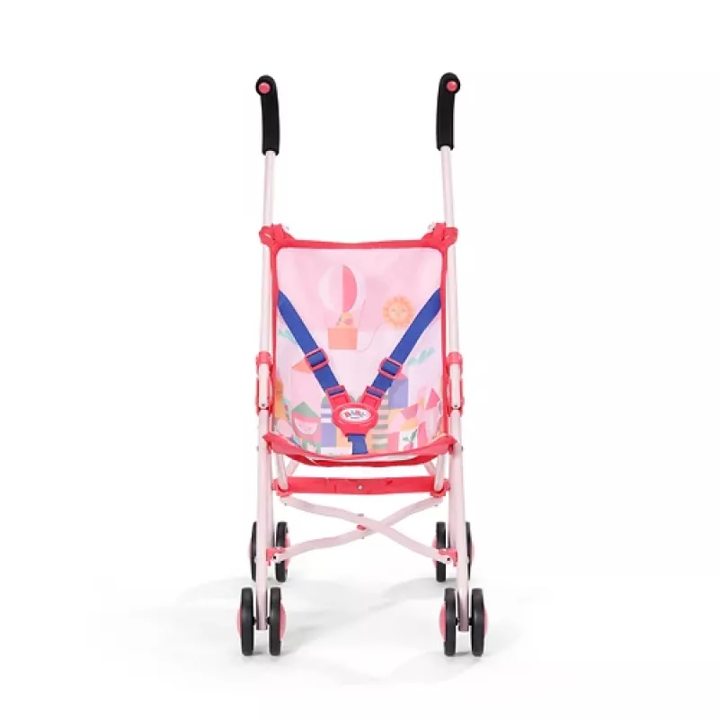 Carrinho de boneca BABY born com saco rosa