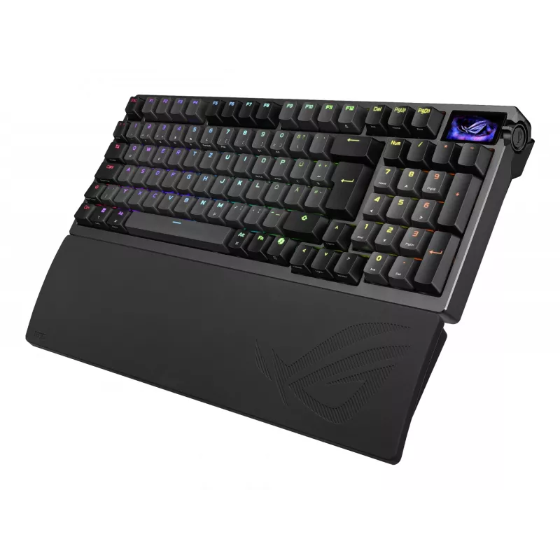 Teclado mecânico gaming ASUS ROG Azoth 96 HE — 96% QWERTZ, USB + RF Wireless + Bluetooth, switches mecânicos magnéticos, RGB, preto