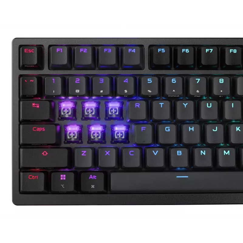 Teclado mecânico gaming ASUS ROG Azoth 96 HE — 96% QWERTZ, USB + RF Wireless + Bluetooth, switches mecânicos magnéticos, RGB, preto