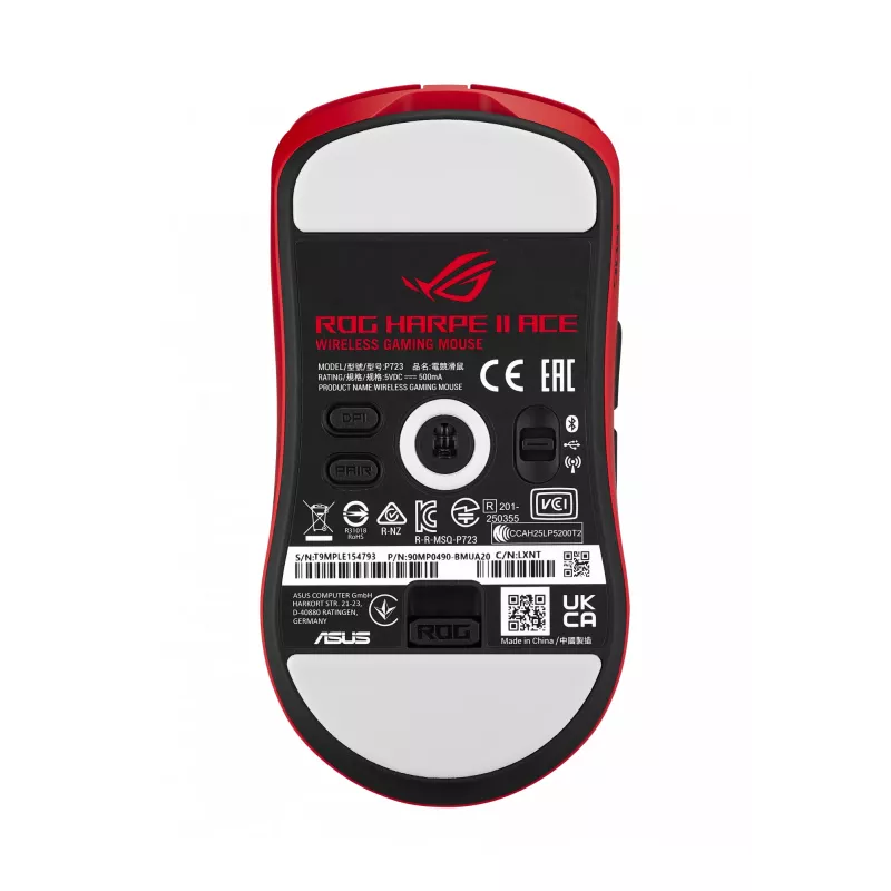 ASUS ROG Harpe II Ace RED Rato Gaming destro RF Wireless + Bluetooth + USB Type-A Ótico 42000 DPI