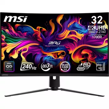 Monitor de computador MSI MPG 321CURXDE QD-OLED 80 cm (31,5 inch) 3840 x 2160 píxeis 4K Ultra HD preto