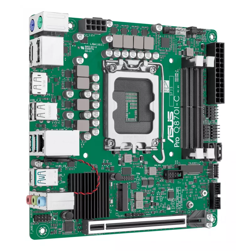Placa-mãe Mini-ITX ASUS PRO Q870I-C-CSM LGA 1851, Intel Q870, DDR5 SO-DIMM, 2 slots, até 128 GB