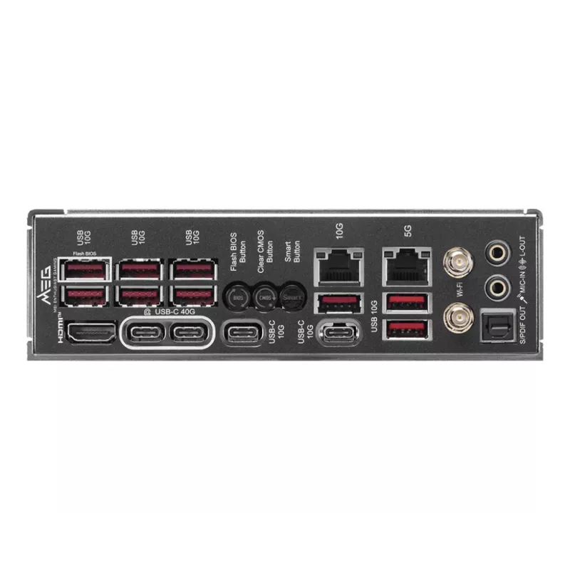 Placa-mãe MSI MEG X870E ACE MAX AM5 com 4x DDR5, 4x SATA, 5x M.2 (7E85-001R)