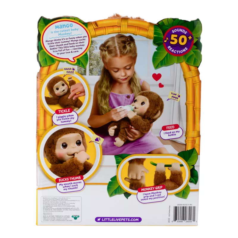 Moose Toys My Baby Monkey Mango, rapaz/rapariga, 4 ano(s), efeitos de luz, com som