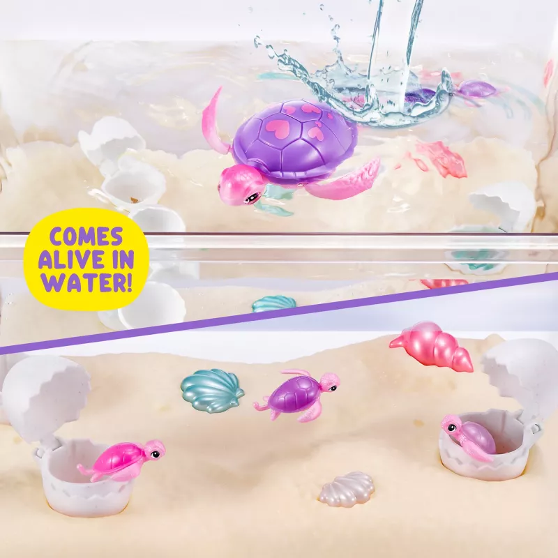Brinquedo interativo Zuru Pets Alive Mommy Turtle Surprise, multicolor, pilha LR44