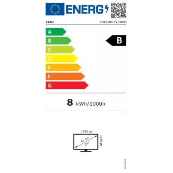 Monitor de computador EIZO FlexScan EV2400R-WT — 23,8 polegadas (60,5 cm) Full HD IPS, 1920×1080, 5 ms, hub USB, altifalantes, altura ajustável, VESA, branco