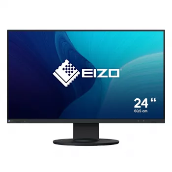 Monitor de computador EIZO FlexScan EV2400R-BK 23,8 polegadas (60,5 cm) Full HD 1920x1080 IPS LCD, 5 ms, hub USB, altifalantes, VESA, altura ajustável, preto