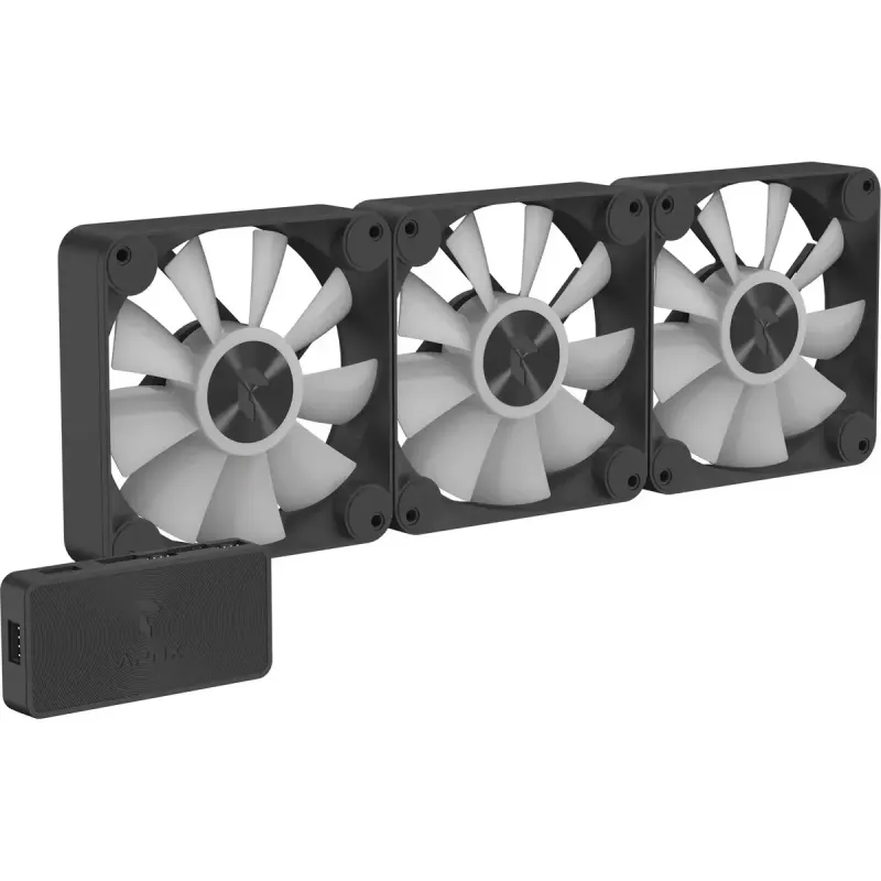 Ventoinha de caixa APNX 120 mm pack de 3 (preto) — APNX FP1-120, 3 ventoinhas