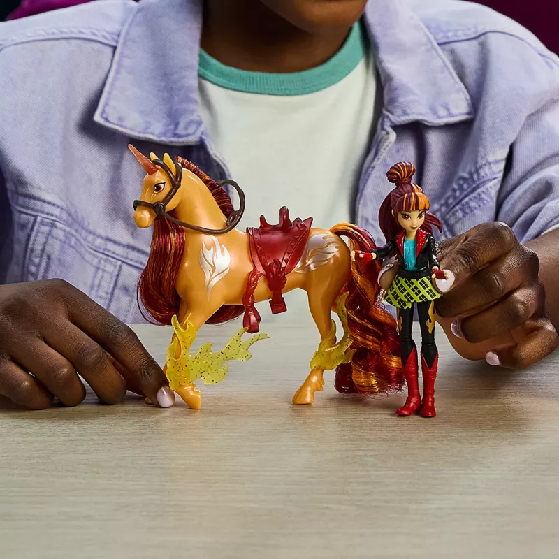 Unicorn Academy, Conjunto Valentina & Cinder Power of Friendship, ideia de presente de Páscoa, bonecas e brinquedo de unicórnio, inclui sela translúcida e 2 acessórios de poder