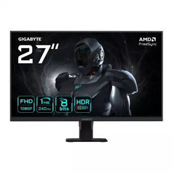 Monitor Gaming GIGABYTE GS27F2 27 polegadas FHD – 1920 x 1080, 240 Hz, 1 ms, 300 cd/m², FreeSync, HDR Ready, HDMI 2.0, DisplayPort 1.4