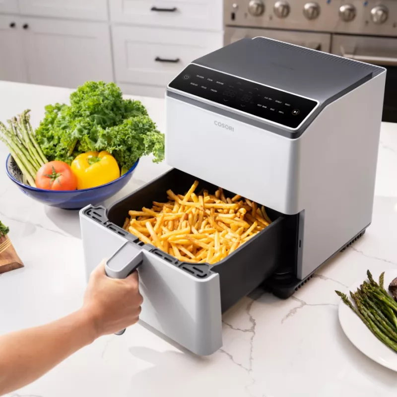 Cosori Dual Blaze Single 6,4 L Aparelho de Bancada 1750 W Fritadeira de Ar Quente Cinzento Claro