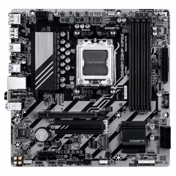 Motherboard GIGABYTE B840M D3HP WIFI6E Micro ATX — Socket AMD AM5, B840, 4x DDR5 até 8200MHz OC, 2x PCIe 4.0 M.2, Wi‑Fi 6E, 1GbE