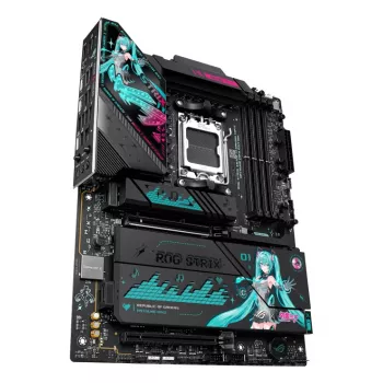 Motherboard ASUS ROG STRIX X870E-H GAMING MIKU WIFI7 ATX para socket AM5, suporte DDR5