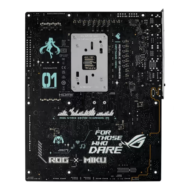 Motherboard ASUS ROG STRIX X870E-H GAMING MIKU WIFI7 ATX para socket AM5, suporte DDR5