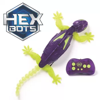 HEX BOTS Gecko brilha no escuro, robô telecomandado recarregável para crianças, sobe paredes para brinquedo de partidas & jogos, robô RC para rapazes & raparigas a partir de 4 anos