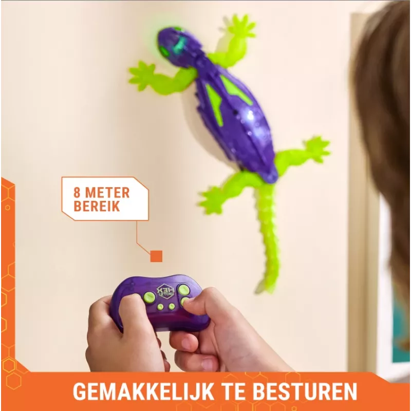 HEX BOTS Gecko brilha no escuro, robô telecomandado recarregável para crianças, sobe paredes para brinquedo de partidas & jogos, robô RC para rapazes & raparigas a partir de 4 anos