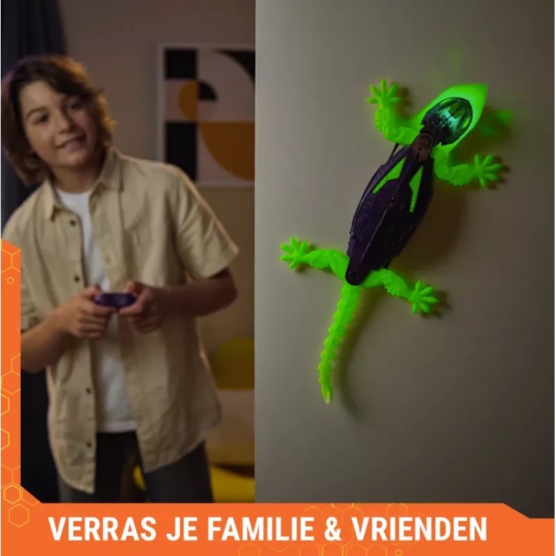 HEX BOTS Gecko brilha no escuro, robô telecomandado recarregável para crianças, sobe paredes para brinquedo de partidas & jogos, robô RC para rapazes & raparigas a partir de 4 anos