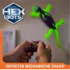 HEX BOTS Gecko brilha no escuro, robô telecomandado recarregável para crianças, sobe paredes para brinquedo de partidas & jogos, robô RC para rapazes & raparigas a partir de 4 anos