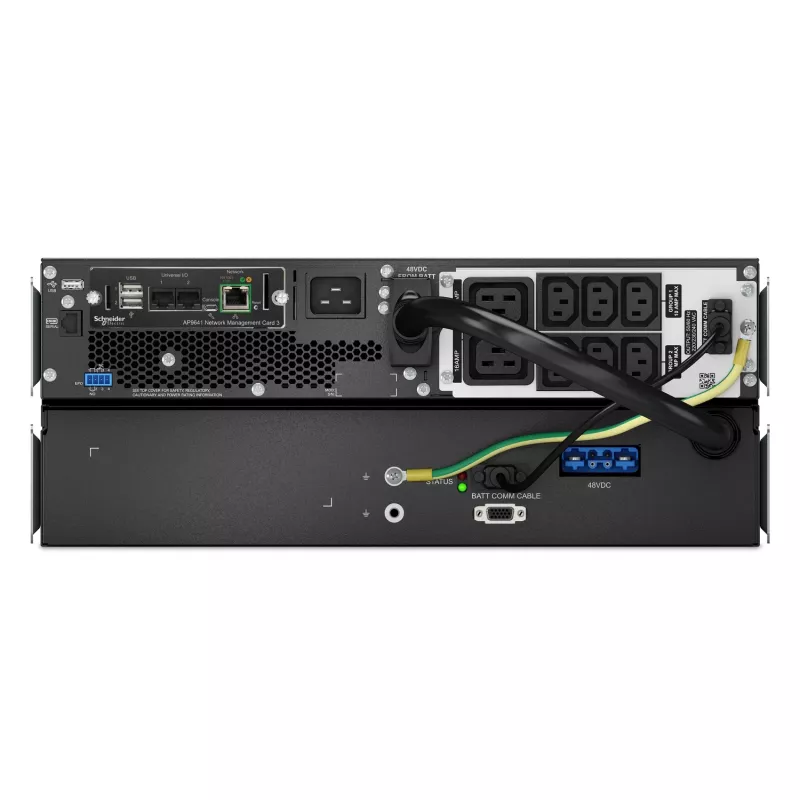 APC Smart-UPS On-Line, 3kVA, iões de lítio, Rackmount 4U, 230V, 6x saídas C13+2x C19 IEC, placa de rede, autonomia estendida, kit de calhas incluído