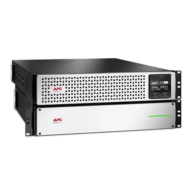 APC Smart-UPS On-Line, 3kVA, iões de lítio, Rackmount 4U, 230V, 6x C13+2x C19 tomadas IEC, SmartSlot, autonomia alargada, kit de calhas incluído