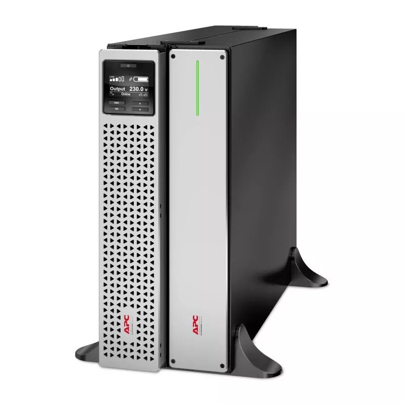 APC Smart-UPS On-Line, 2200 VA, iões de lítio, montagem em rack 4U, 230 V, 6x saídas C13 + 2x C19 IEC, placa de rede, autonomia estendida, kit de calhas incluído