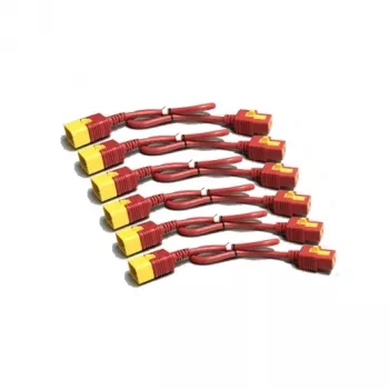 APC AP8716SX340 Kit de cabos de alimentação, IEC C19 para C20, 16 A, 61 cm, vermelho, pack de 6