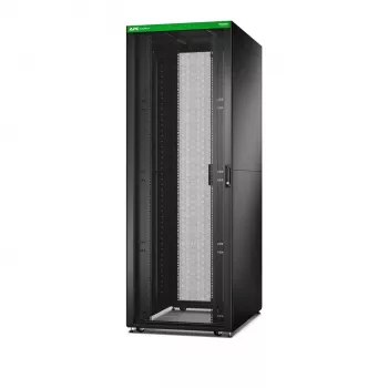 Rack de servidor autónomo APC Easy Rack 48U (preto) com teto, rodas, pés, 4 suportes, painéis laterais — 2258H x 800B x 1200T mm