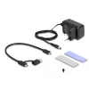 Conversor DeLOCK USB Type-C para SSD M.2 NVMe e SSD/HDD SATA com função de clonagem