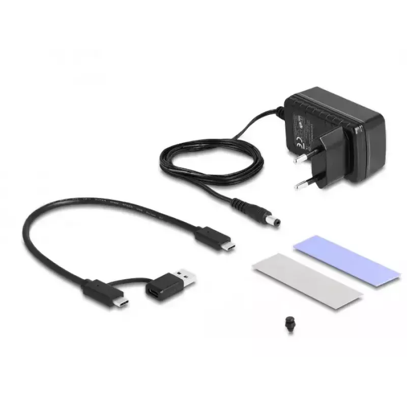 Conversor DeLOCK USB Type-C para SSD M.2 NVMe e SSD/HDD SATA com função de clonagem