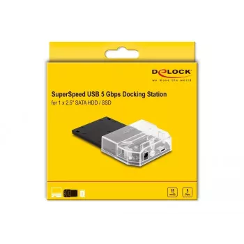 Docking station SuperSpeed USB DeLOCK 2,5 polegadas SATA HDD SSD preto