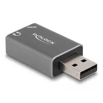Placa de som USB externa DeLOCK USB-A macho para 2 x 3,5 mm estéreo