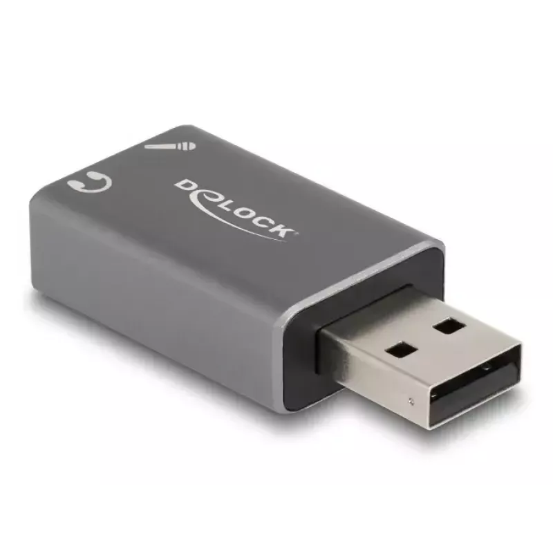 Placa de som USB externa DeLOCK USB-A macho para 2 x 3,5 mm estéreo