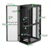 APC NetShelter SX, caixa Networking Rack, 48U, 2258H x 750W x 1200D mm, com laterais, preto