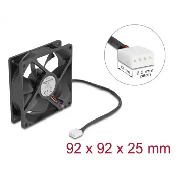 DeLOCK 67302 Ventoinha 9,2 cm preto rolamento de esferas