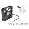 DELOCK 67303 Ventoinha para caixa de computador 120 mm, 24 V, rolamento de esferas, preto