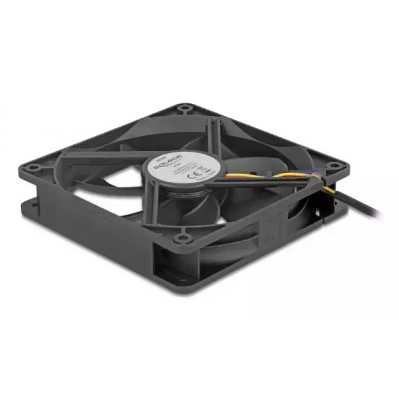 DELOCK 67303 Ventoinha para caixa de computador 120 mm, 24 V, rolamento de esferas, preto