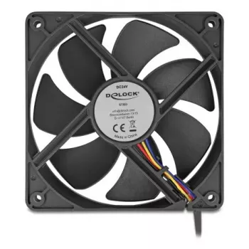 DELOCK 67303 Ventoinha para caixa de computador 120 mm, 24 V, rolamento de esferas, preto