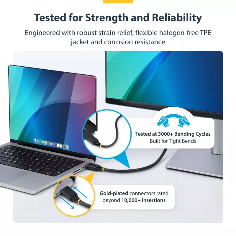 StarTech.com Cabo HDMI Ultra High Speed certificado de 2m (6ft), 8K 60Hz/4K 120Hz, cabo HDMI 2.1 com HDR10+ / eARC, 48Gbit/s, cabo HDMI 8K para monitor/TV/ecrã, revestimento TPE flexível
