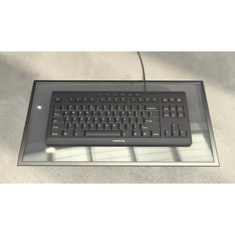 CHERRY STREAM KEYBOARD TKL, USB com fio, disposição US com símbolo do euro, cinzento claro (JK-8600EU-0)