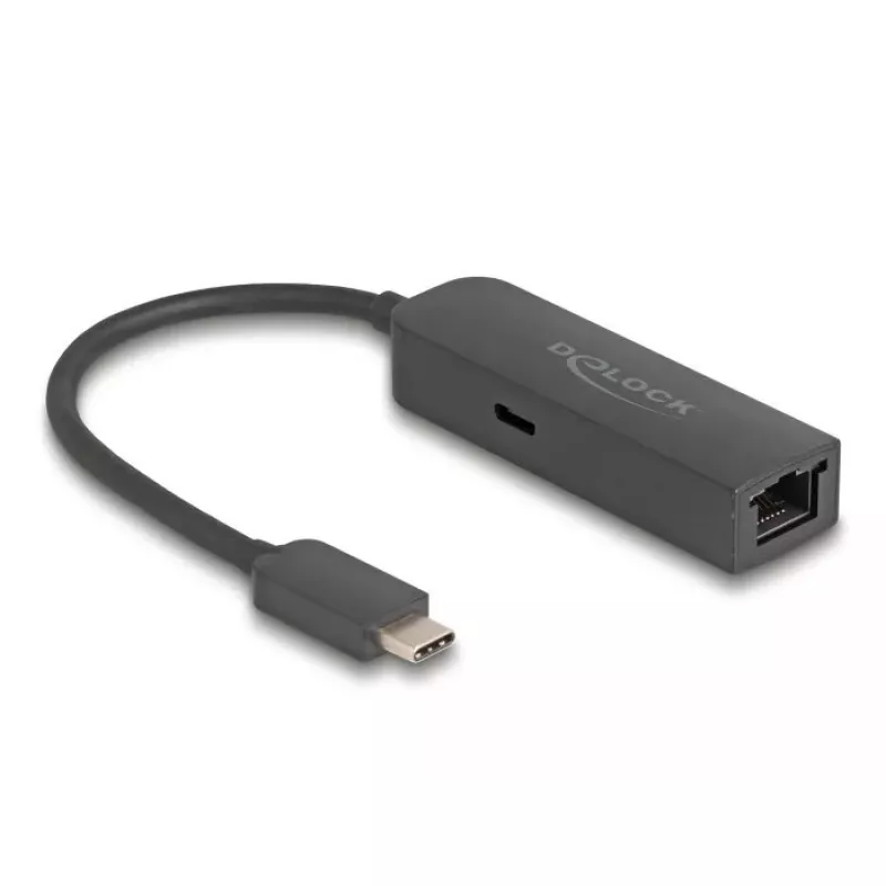 Adaptador USB Type-C DeLOCK 2,5 Gigabit LAN alimentação 100 W