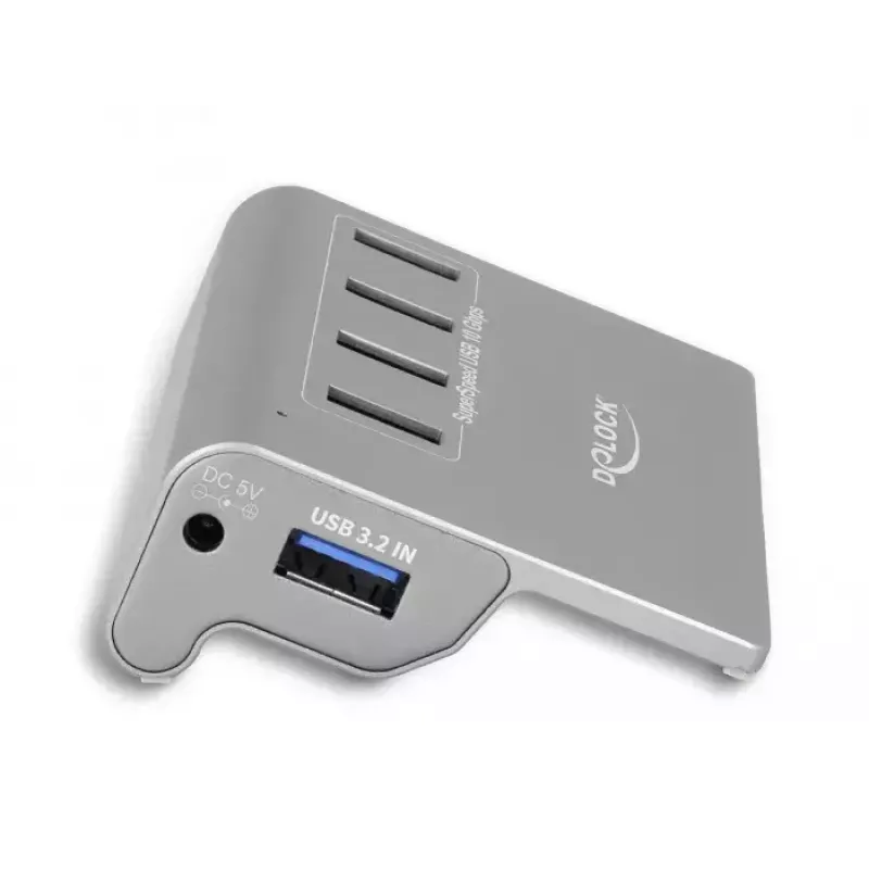 Hub USB DeLOCK 64181 3.2 Gen 2 Type-A 10000 Mbit/s Cinzento