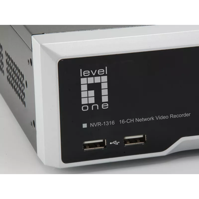 LevelOne GEMINI Gravador de vídeo em rede de 16 canais, H.265, 16 canais, 3840 x 2160 píxeis, 128 utilizadores, H.264, H.264+, H.265, MPEG4, LINUX embutido, 256 Mbit/s