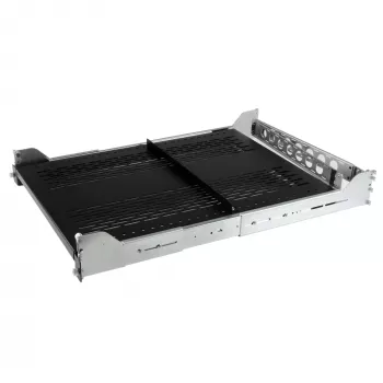 StarTech.com Prateleira de servidor deslizante ventilada 2U para rack com braço de gestão de cabos - profundidade de instalação ajustável de 27,7 a 31,6 polegadas - 50 lb - prateleira de servidor 19