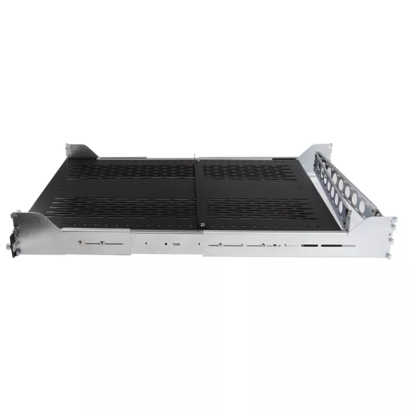 StarTech.com Prateleira de servidor deslizante ventilada 2U para rack com braço de gestão de cabos - profundidade de instalação ajustável de 27,7 a 31,6 polegadas - 50 lb - prateleira de servidor 19