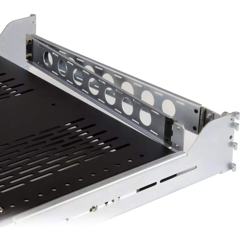StarTech.com Prateleira de servidor deslizante ventilada 2U para rack com braço de gestão de cabos - profundidade de instalação ajustável de 27,7 a 31,6 polegadas - 50 lb - prateleira de servidor 19