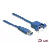 DeLOCK Cabo USB 3.0 Type-A ficha macho para conector fêmea para montagem em painel 25 cm