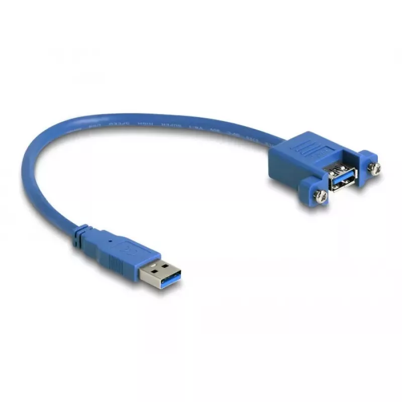 DeLOCK Cabo USB 3.0 Type-A ficha macho para conector fêmea para montagem em painel 25 cm