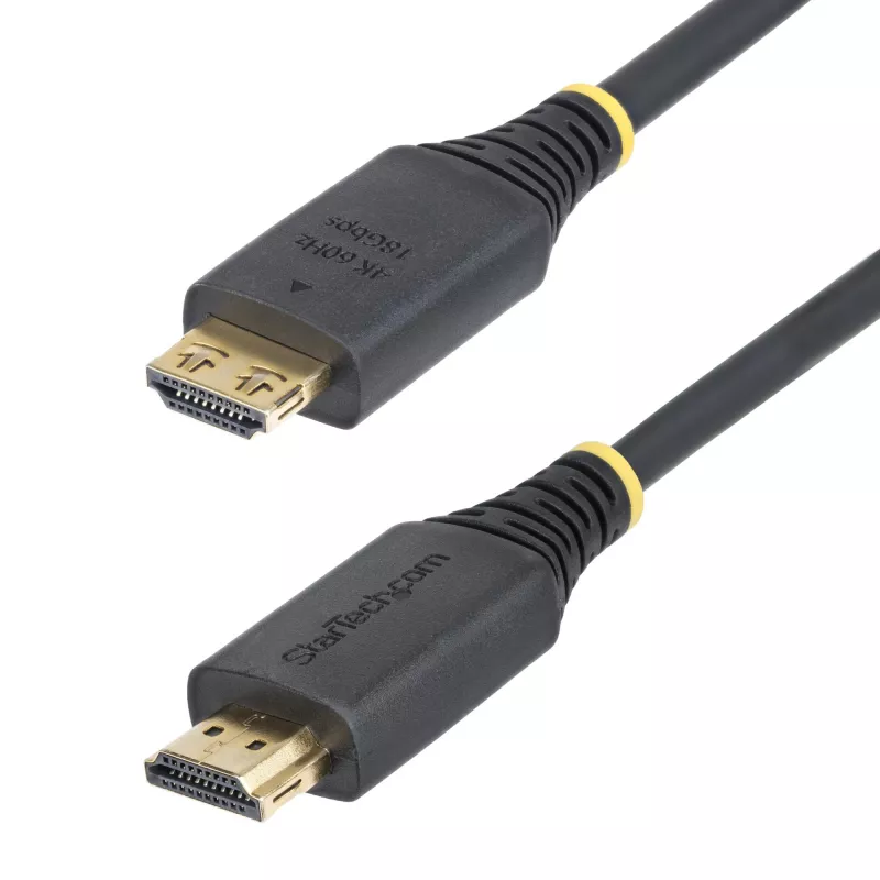 StarTech.com Cabo HDMI High Speed de 2m (6ft) com fichas com aderência, 4K 60Hz/1440p 144Hz, HDR10/HDCP 2.2/ARC, 18Gbps, cabo HDMI UHD para TV/monitor/ecrã, revestimento TPE