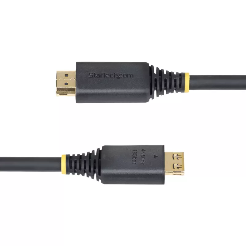 StarTech.com Cabo HDMI High Speed de 5m (16ft) com fichas com aderência, 4K 60Hz/1440p 144Hz, HDR10/HDCP 2.2/ARC, 18Gbps, cabo HDMI UHD para TV/monitor/ecrã, revestimento TPE